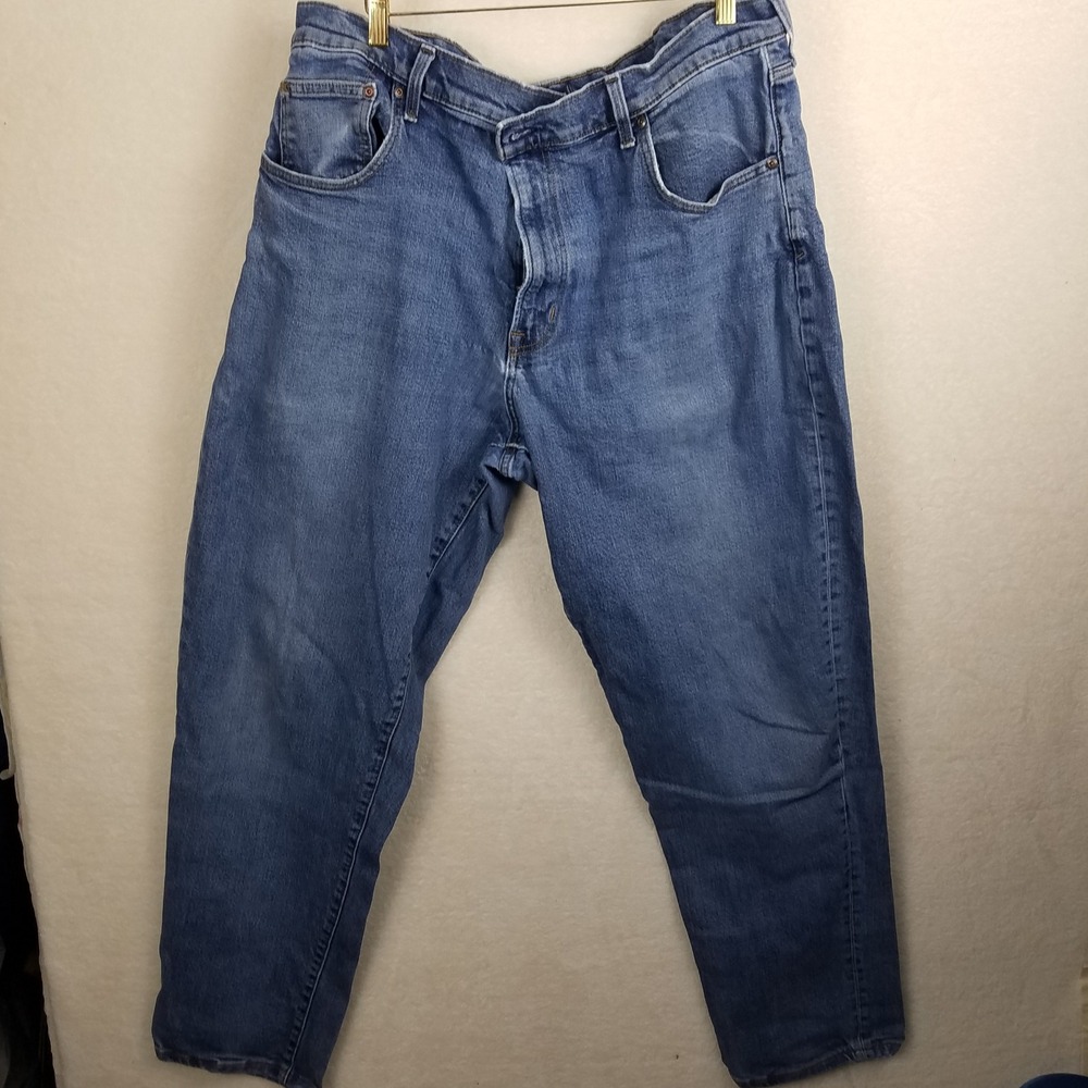 Lands End Mens  44 34 Square‎ Rigger Trousers Pants Jeans Blue Denim